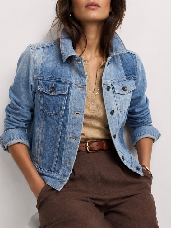 PAIGE Jackets & Blazers - PAIGE XS Two Tone Colorblock Denim Jean Jacket Y2K Designer Western